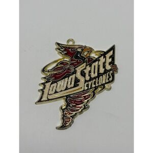 Iowa State Cyclones Cy Flat Metal Ornament Hanger Decal Red Gold 4"